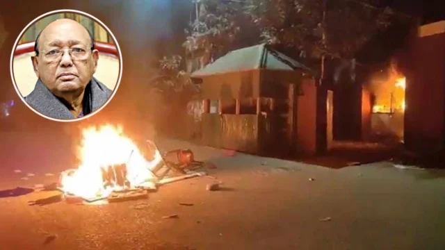 ভোলায় তোফায়েল আহমেদের বাড়িতে আগুন
