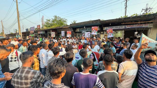 খালেদা জিয়া-জুবাইদা রহমানকে স্বাগত জানিয়ে ফেঞ্চুগঞ্জে মিছিল