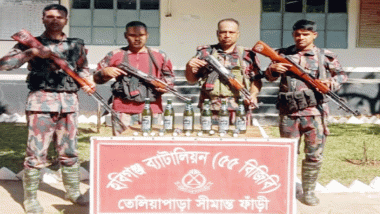 হবিগঞ্জে বিজিবির অভিযানে ভারতীয় মদ জব্দ