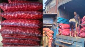 কালিঘাটে জ ব্দ ৫১৩ বস্তা ভারতীয় পেঁয়াজ