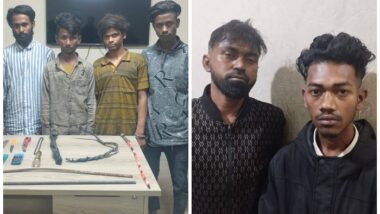 বন্দরবাজারে ড্রেনের ভেতর থেকে ৭ ‘ছিনতাইকারী’ গ্রেপ্তার, চাকু উদ্ধার