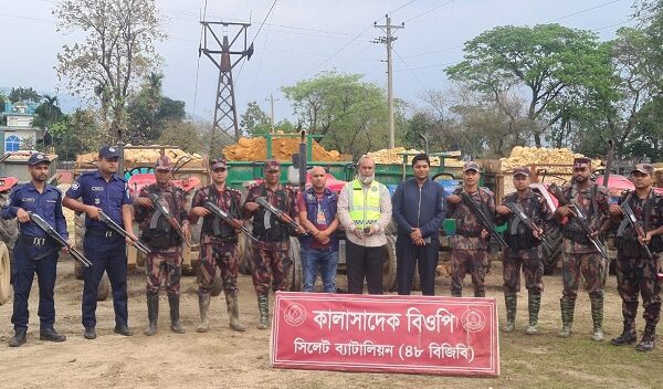 শাহ আরেফিন টিলায় অভিযানে পাথরসহ ৩৯ ট্রাক্টর জব্দ, আটক ৫