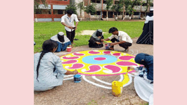 রঙ-তুলির ছোঁয়ায় বৈশাখ বরণে বিয়ানীবাজার সরকারি কলেজে চলছে প্রস্তুতি