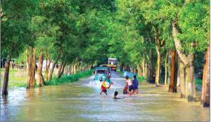 সিলেট বিভাগজুড়ে বন্যার শ ঙ্কা