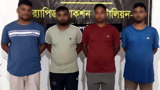 সিলেটে র‌্যাবের তাৎক্ষণিক অভিযানে চার যুবক আটক