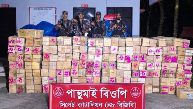 সিলেট সীমান্তে লাখ টাকার বুঙ্গার মালামাল ধরল বিজিবি